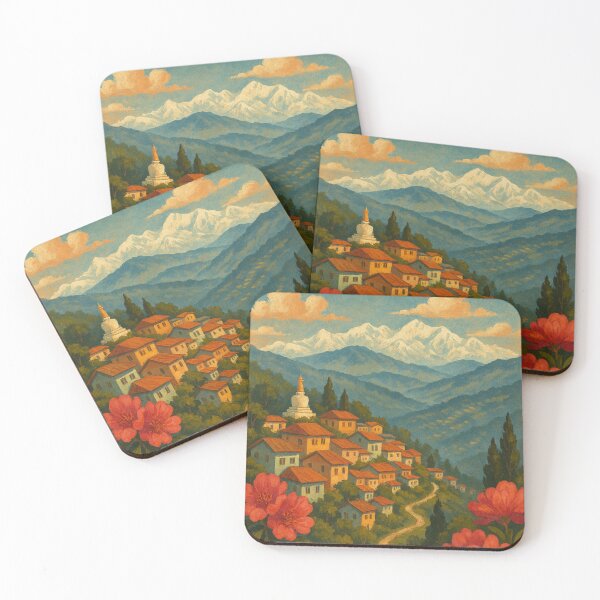 Item preview, Kalimpong Hills and Himalayan View with Prayer Flags designed and sold by Aryabek.