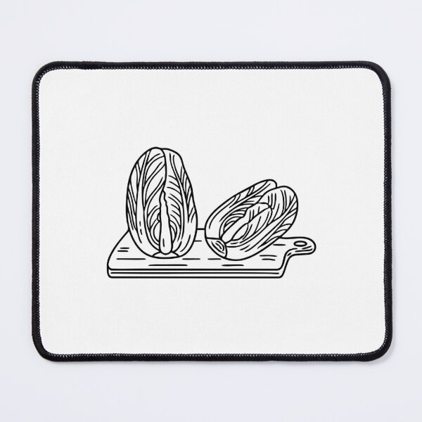 Item preview, Napa cabbage being chopped on a wooden cutting board designed and sold by rasagamastore.