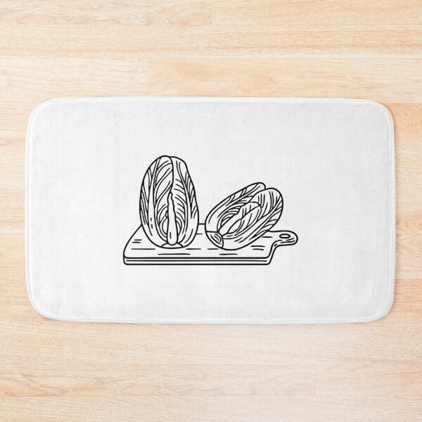 Item preview, Napa cabbage being chopped on a wooden cutting board designed and sold by rasagamastore.
