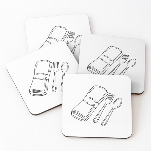 Item preview, Napkin folded neatly beside a set of silverware designed and sold by rasagamastore.