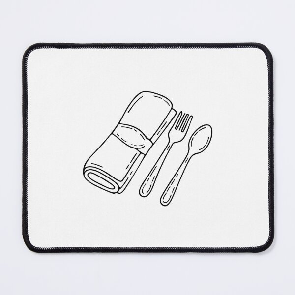 Item preview, Napkin folded neatly beside a set of silverware designed and sold by rasagamastore.