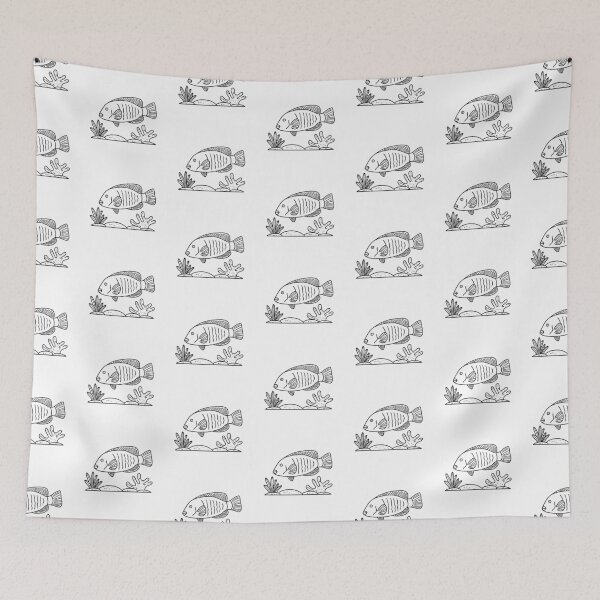 Item preview, Napoleon wrasse swimming near a coral reef with a curved forehead designed and sold by rasagamastore.