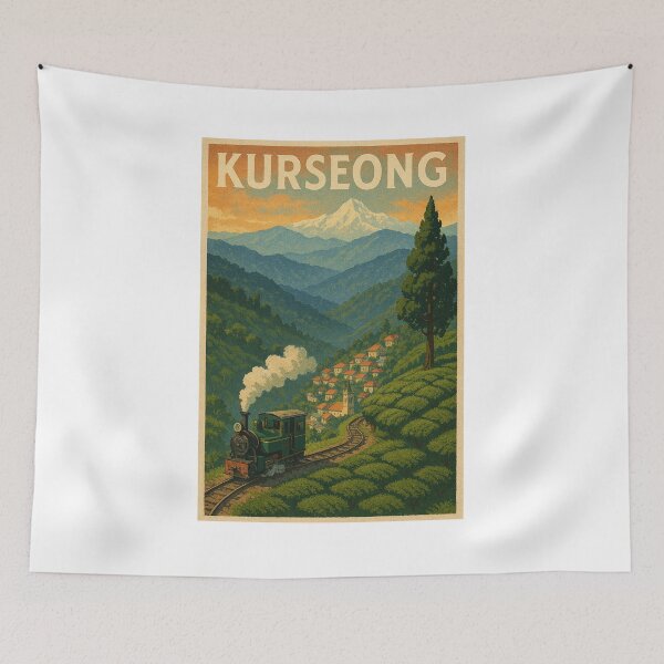 Item preview, Kurseong Hill Train with Tea Gardens and Mountain Scenery designed and sold by Aryabek.