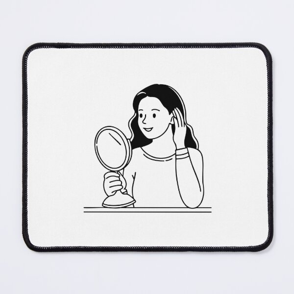 Item preview, Woman adjusting their hair while looking into a mirror designed and sold by rasagamastore.