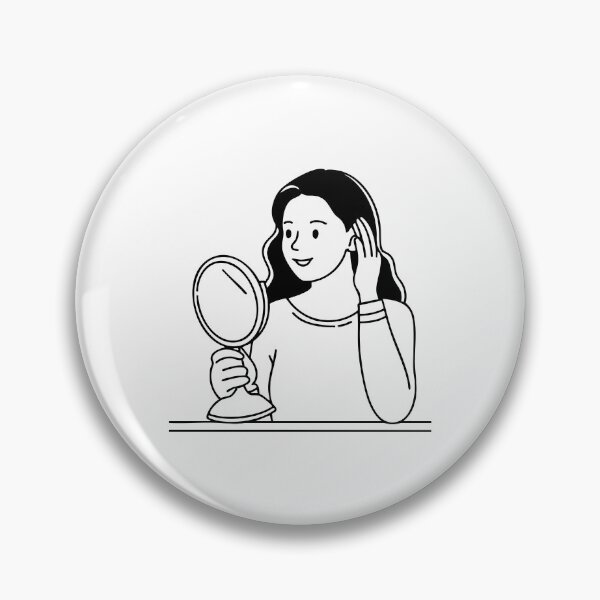 Item preview, Woman adjusting their hair while looking into a mirror designed and sold by rasagamastore.