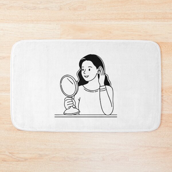 Item preview, Woman adjusting their hair while looking into a mirror designed and sold by rasagamastore.