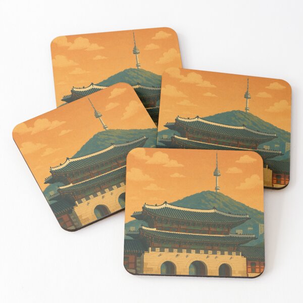 Item preview, Seoul Gyeongbokgung Palace with Namsan Tower at Sunset designed and sold by Aryabek.