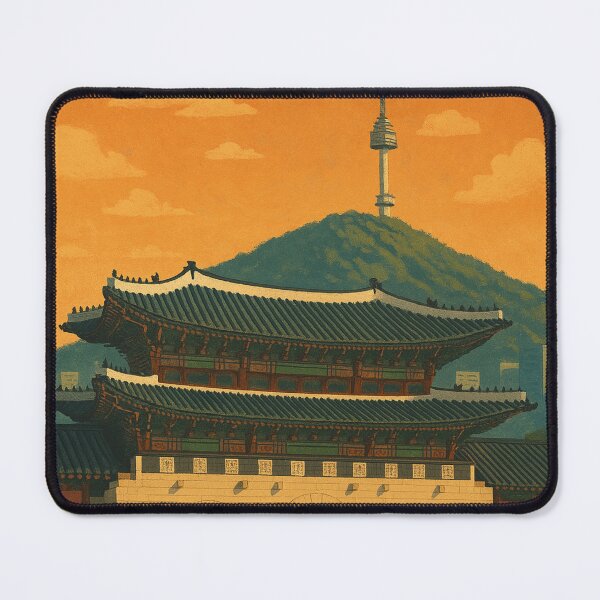 Item preview, Seoul Gyeongbokgung Palace with Namsan Tower at Sunset designed and sold by Aryabek.