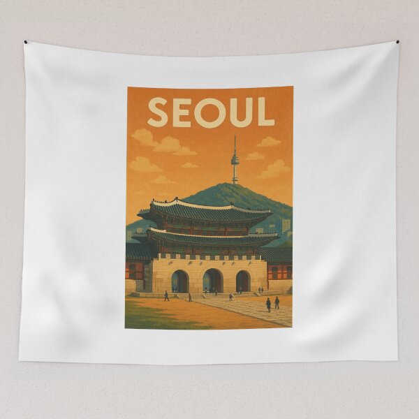 Item preview, Seoul Gyeongbokgung Palace with Namsan Tower at Sunset designed and sold by Aryabek.