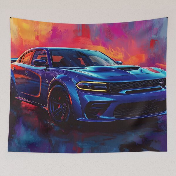 Item preview, Blue Dodge Charger SRT – Pop Art Edition designed and sold by AutoPopStudio.