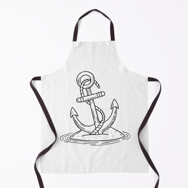 Item preview, Nautical anchor with ropes partially buried in the sandy shore designed and sold by rasagamastore.