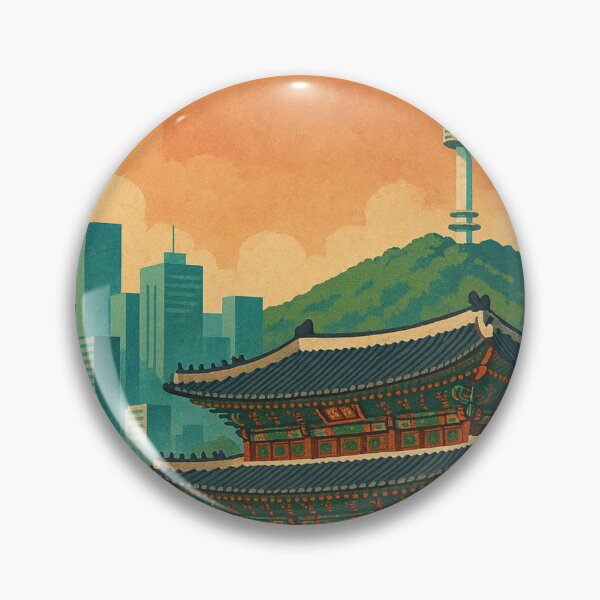 Item preview, Korea Seoul Gyeongbokgung Palace with Namsan Tower at Sunset designed and sold by Aryabek.