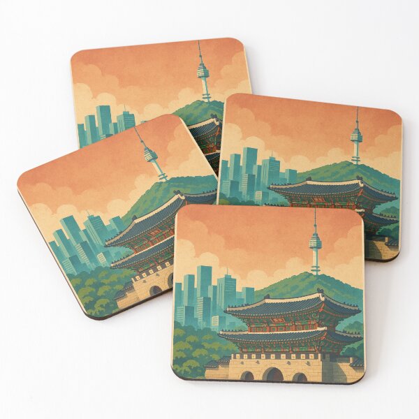 Item preview, Korea Seoul Gyeongbokgung Palace with Namsan Tower at Sunset designed and sold by Aryabek.