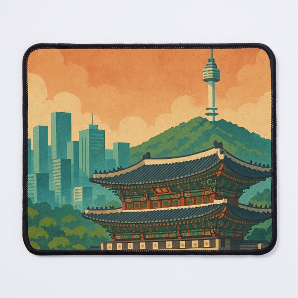 Item preview, Korea Seoul Gyeongbokgung Palace with Namsan Tower at Sunset designed and sold by Aryabek.