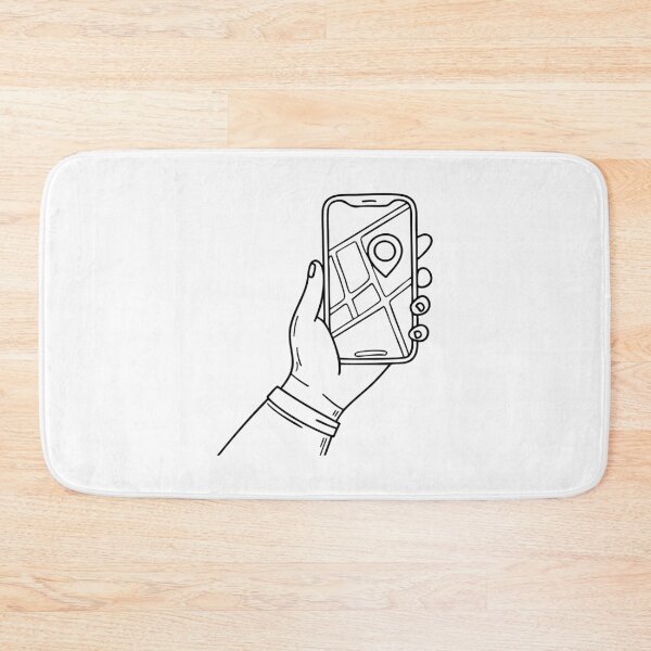 Item preview, Navigation app open on a phone held by a traveler designed and sold by rasagamastore.