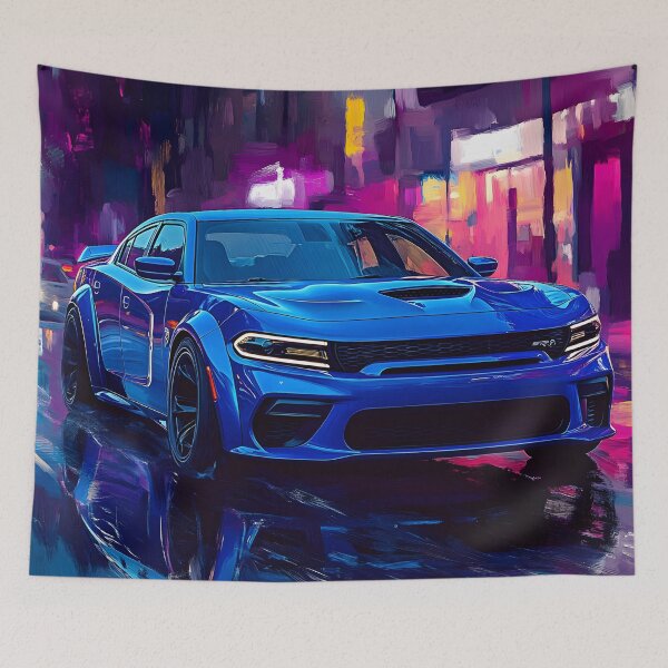 Item preview, Blue Dodge Charger SRT – Pop Art Edition III designed and sold by AutoPopStudio.
