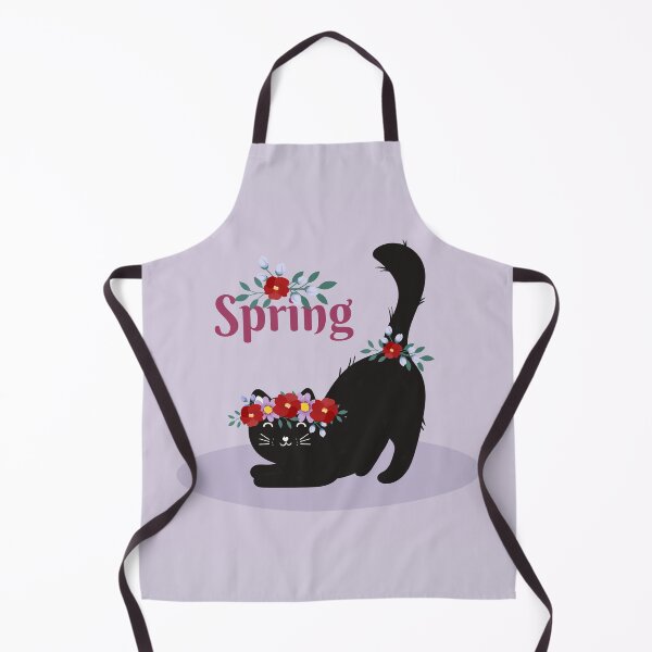 Item preview, Spring Illustration with Cute Character Black Cat and Flowers designed and sold by AlginaPugachova.