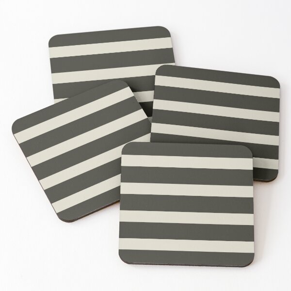 Item preview, Forest Whisper Stripes Throw – Pone Beige & Pine Tree Green Organic Wool Blanket designed and sold by The Cozy Stripe | Modern Textile Stories.