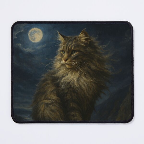 Item preview, Moonlit Majesty - Norwegian Forest Cat in Romantic Style designed and sold by LesChatsArt.
