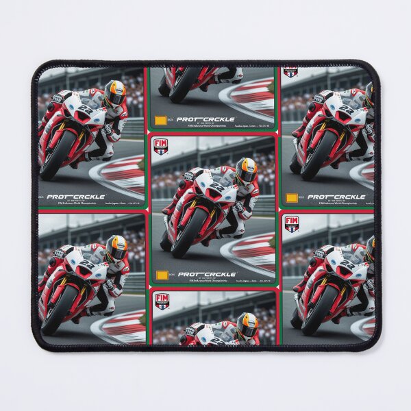 Item preview, Réplica enmarcada FIM de un piloto de Superbike en blanco, negro y rojo designed and sold by Moto Graphix.