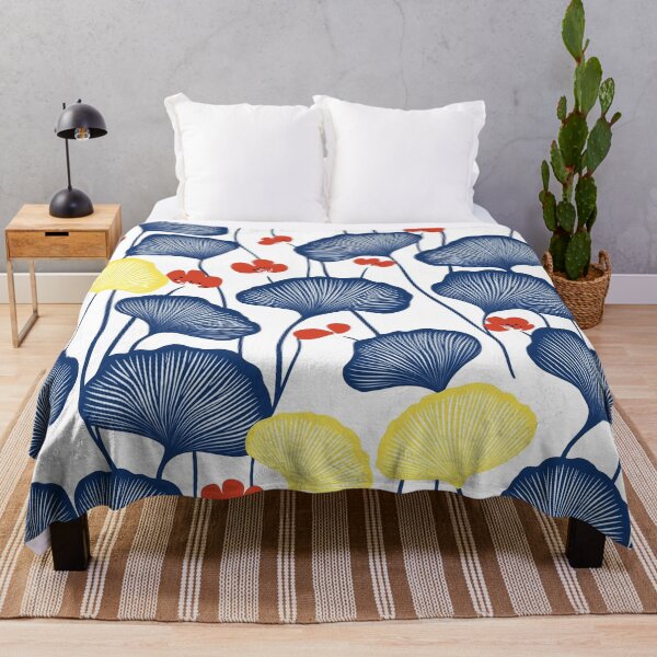 Item preview, Navy and Yellow Gingko Leaves designed and sold by mirror circus.