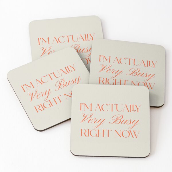 Item preview, I’m Actually Very Busy Right Now – Red Aesthetic Minimalist Typography Design designed and sold by Stickers by @molllyclare.