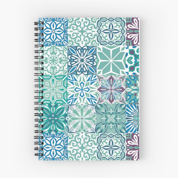 Item preview, Azuleo tiles in blue green and white designed and sold by EllilaDesigns.