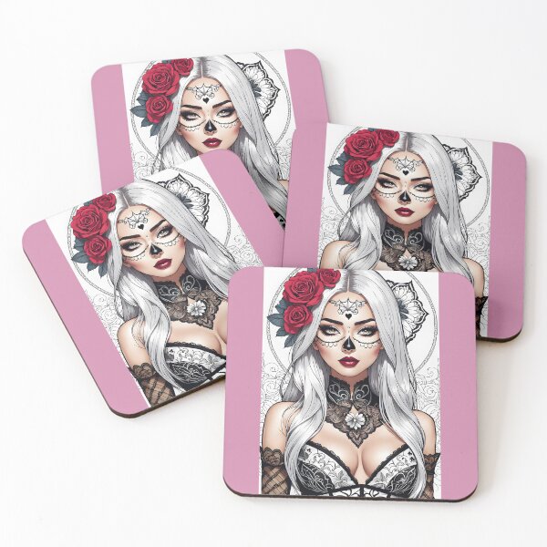 Item preview, SUGAR SKULL VAMP Asian Oriental Latina Girl Anime Manga Cartoon Style - Day of the Dead El Dia De Los Muertos Halloween Latin Hispanic Ancestry Celebration Decor ~ Birthday Christmas Gift designed and sold by Spinning Plates 360.