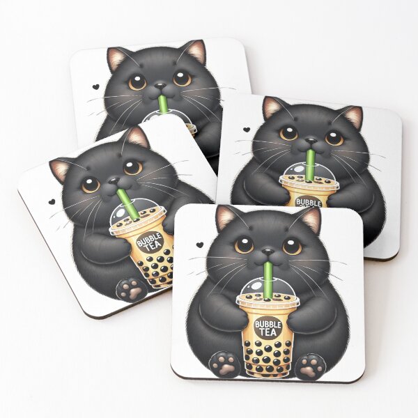 Item preview, Cute Chubby Black Cat Bubble Tea T-Shirt – Kawaii Boba Kitty Design for Cat and Boba Lovers designed and sold by teetomorrow83.