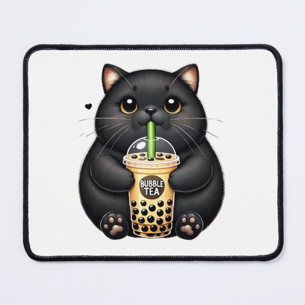 Item preview, Cute Chubby Black Cat Bubble Tea T-Shirt – Kawaii Boba Kitty Design for Cat and Boba Lovers designed and sold by teetomorrow83.