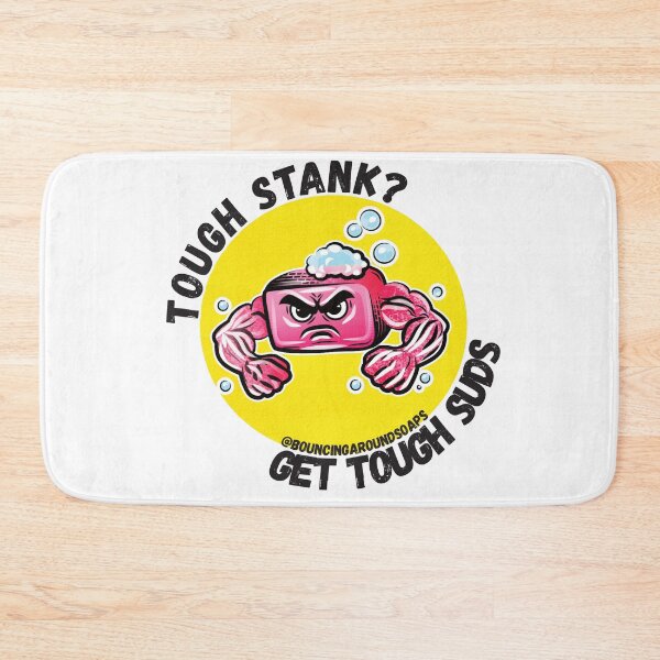 Item preview, Tough Stank? Get Tough Suds – Funny Soap Mascot Sticker designed and sold by Bouncing Around Soaps.