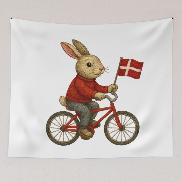 Item preview, Danish Bunny Biker Embroidered Patch designed and sold by #Adulting Central.