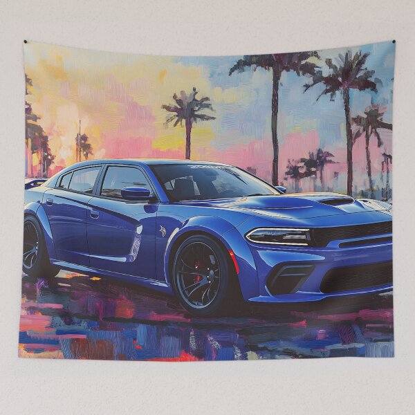 Item preview, Blue Dodge Charger SRT – Pop Art Edition VII designed and sold by AutoPopStudio.