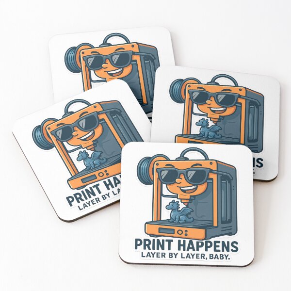 Item preview, Print Happens – Funny 3D printing design with saying for makers & nerds designed and sold by meshhead.