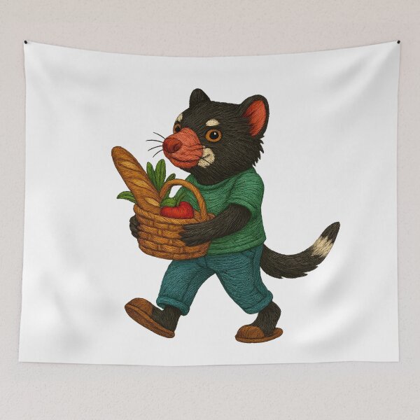 Item preview, Tasmanian Devil Grocery Run Embroidered Patch designed and sold by #Adulting Central.