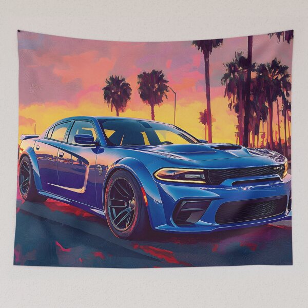 Item preview, Blue Dodge Charger SRT – Pop Art Edition IX designed and sold by AutoPopStudio.