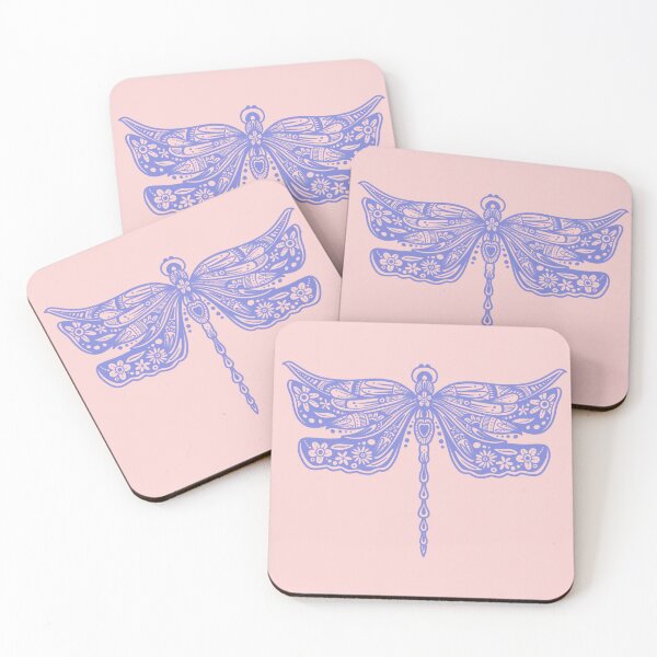 Item preview, Lavender Floral Dragonfly Design on Light Pink designed and sold by Giulia  Palazzo.
