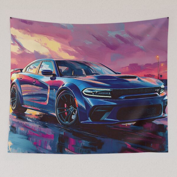 Item preview, Blue Dodge Charger SRT – Pop Art Edition X designed and sold by AutoPopStudio.