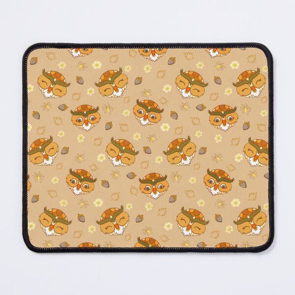 Item preview, Sweet & Sassy Woodland Owls with Acorns, Spiders, Leaves and Flowers on Honey Brown Seamless Pattern designed and sold by SugarShassyDesigns.
