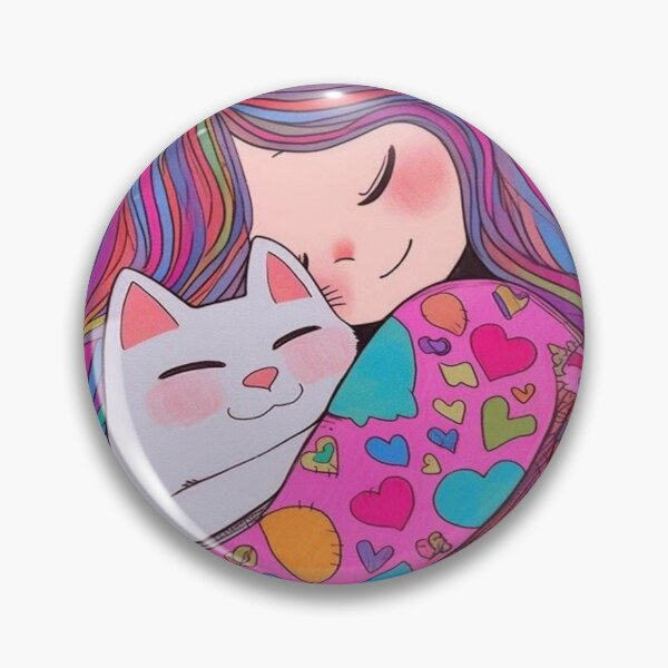 Item preview, Title: Love & Cuddles – Colorful Feline Illustration designed and sold by GagaArtGallery.