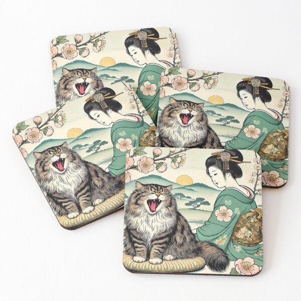 Item preview, Cat and Kimono Beauty in Harmony designed and sold by Zen Cat Studio.