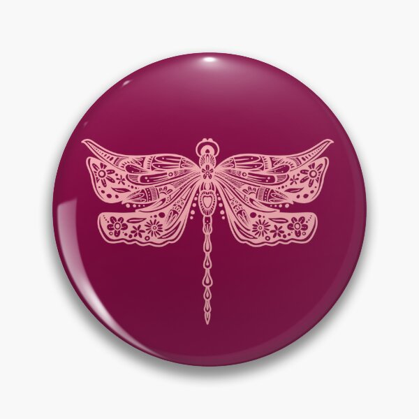 Item preview, Light Pink Floral Dragonfly Design on Magenta designed and sold by Giulia  Palazzo.