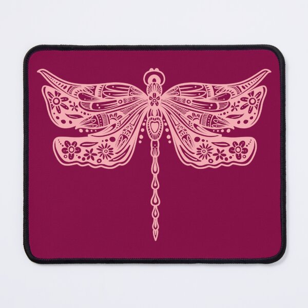 Item preview, Light Pink Floral Dragonfly Design on Magenta designed and sold by Giulia  Palazzo.