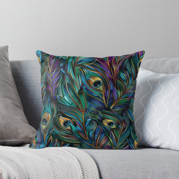 Item preview, Elegant Peacock Feather Pattern – Luxurious and Vibrant Seamless Design designed and sold by Krasnovaovaova.