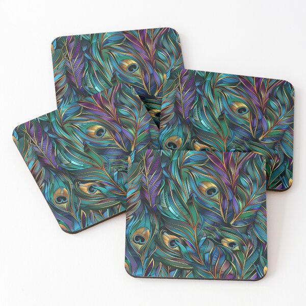 Item preview, Elegant Peacock Feather Pattern – Luxurious and Vibrant Seamless Design designed and sold by Krasnovaovaova.