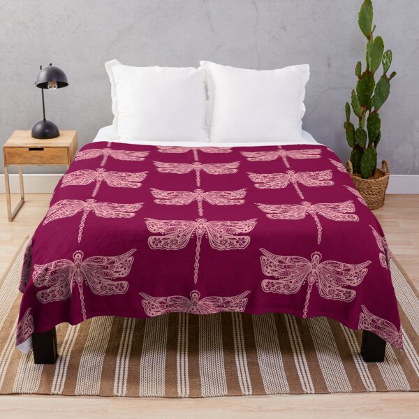 Item preview, Light Pink Floral Dragonfly Design on Magenta designed and sold by Giulia  Palazzo.