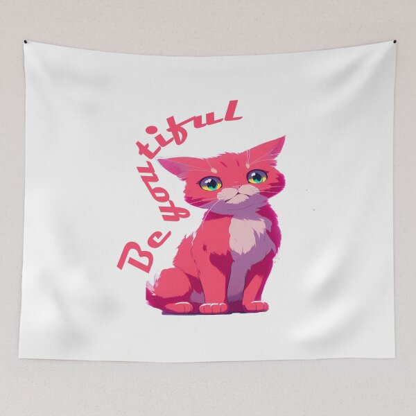 Item preview, Purr-fectly Be-YOU-tiful: The Charming Pink Cat designed and sold by HebHenderson.