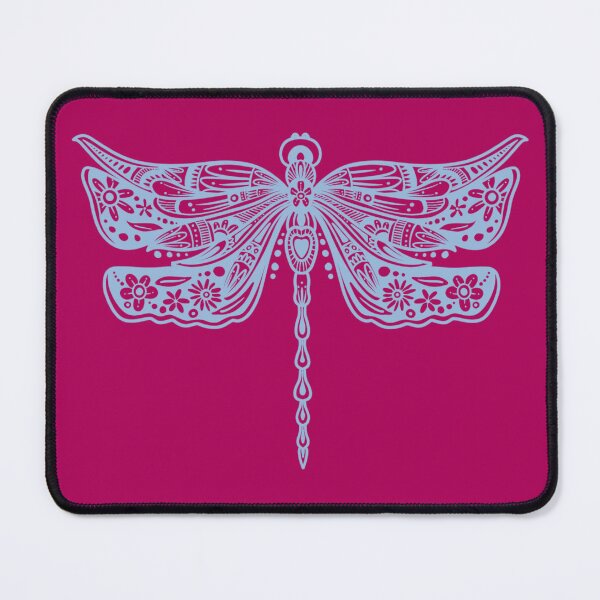 Item preview, Light Blue Floral Dragonfly Design on Magenta designed and sold by Giulia  Palazzo.