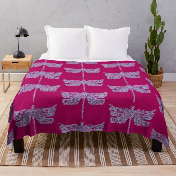 Item preview, Light Blue Floral Dragonfly Design on Magenta designed and sold by Giulia  Palazzo.