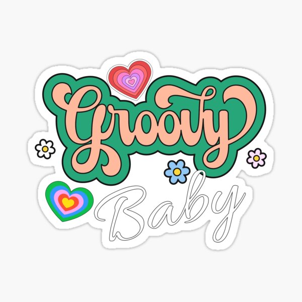 Retro Groovy Baby Sticker